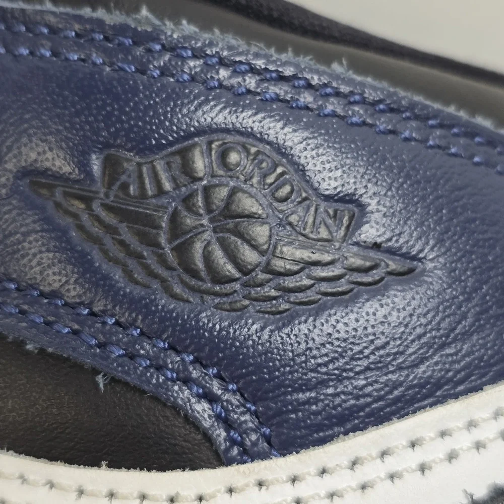 Jordan 1 Retro High Kids Shoe Midnight Navy/Black-White-Sail US Size 2.5Y